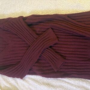 BB Dakota by Steve Madden Off-the-Shoulder Burgundy Sweater
